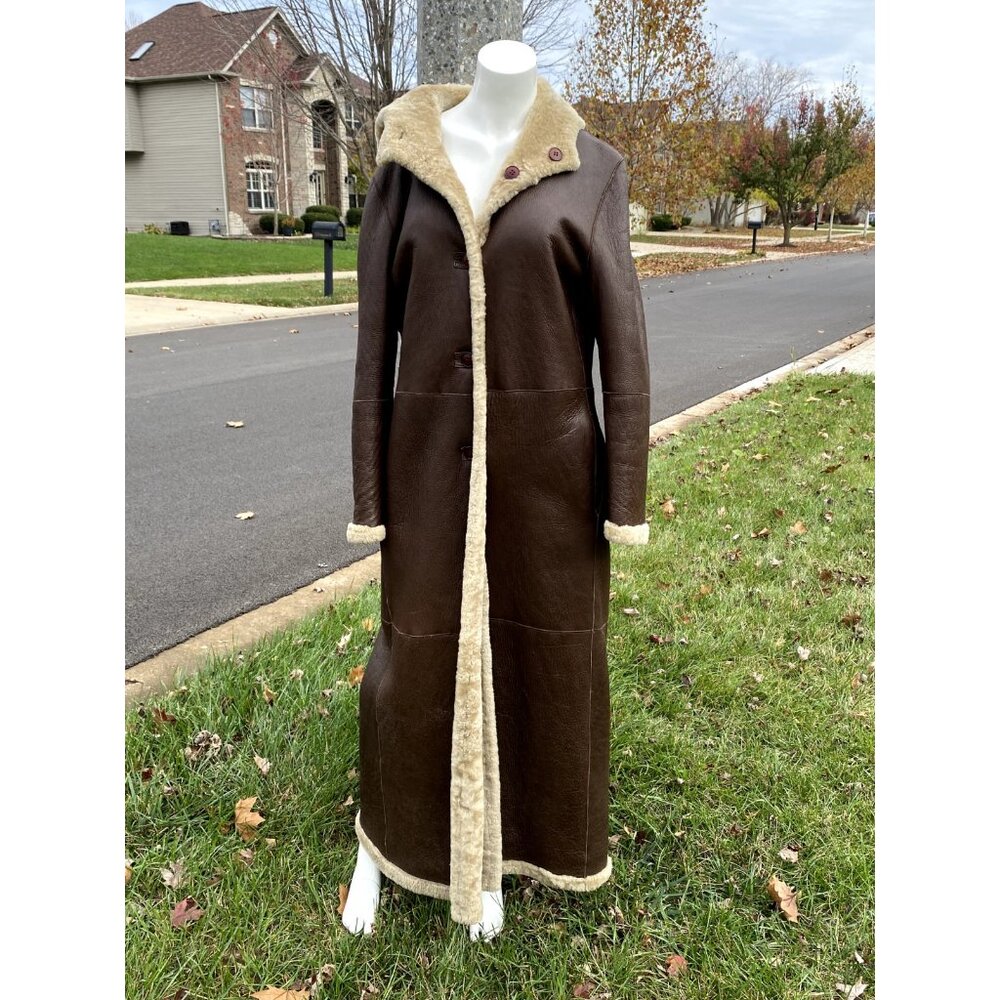 Pasha & Jo Full Length Shearling Coat - Picture 4 of 14